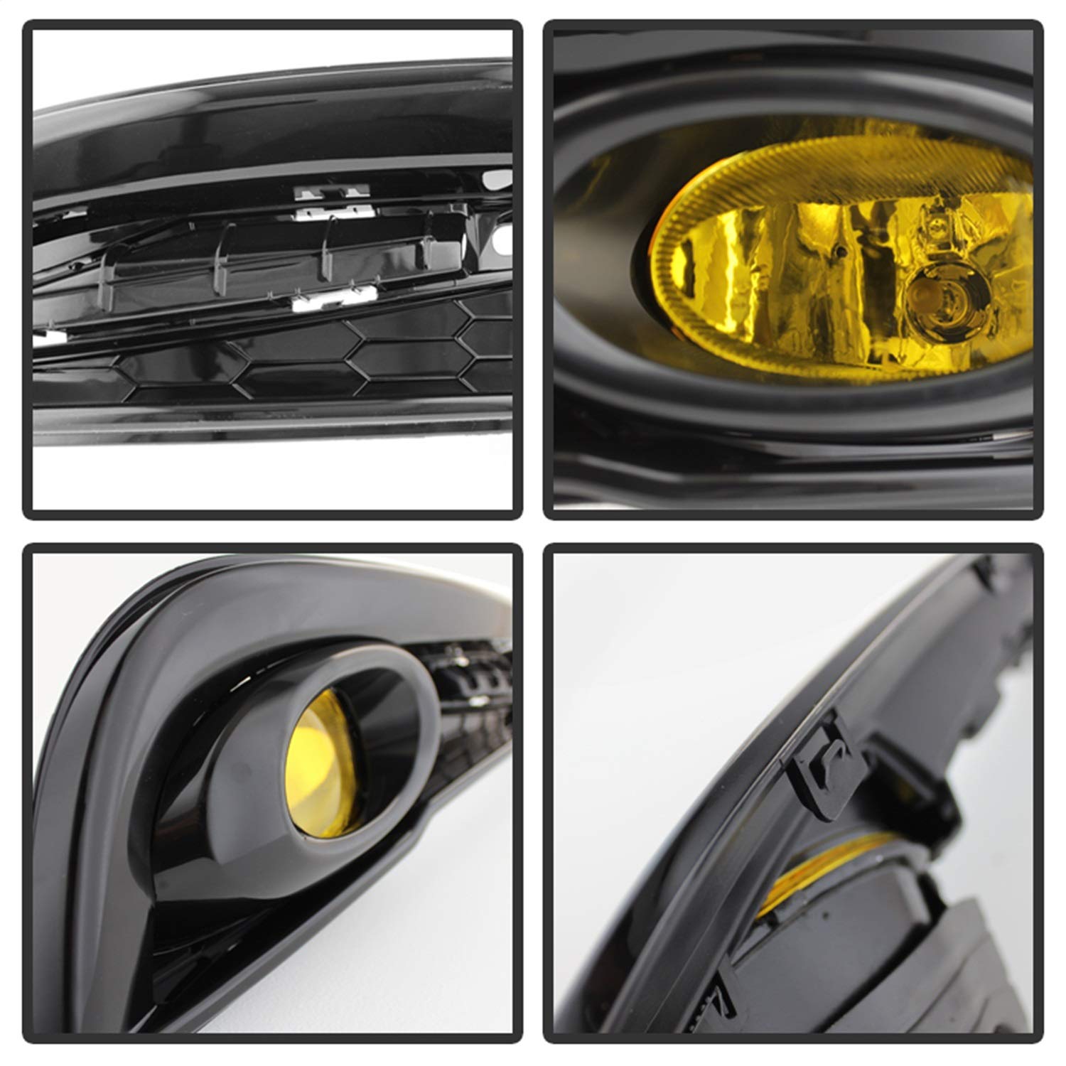 xTune Auto 5077752 LED Fog Lights - Black/Yellow Lens for Enhanced Visibility in Rain, Snow & Off-Road Driving | Compatible with Trucks, SUVs & Jeeps