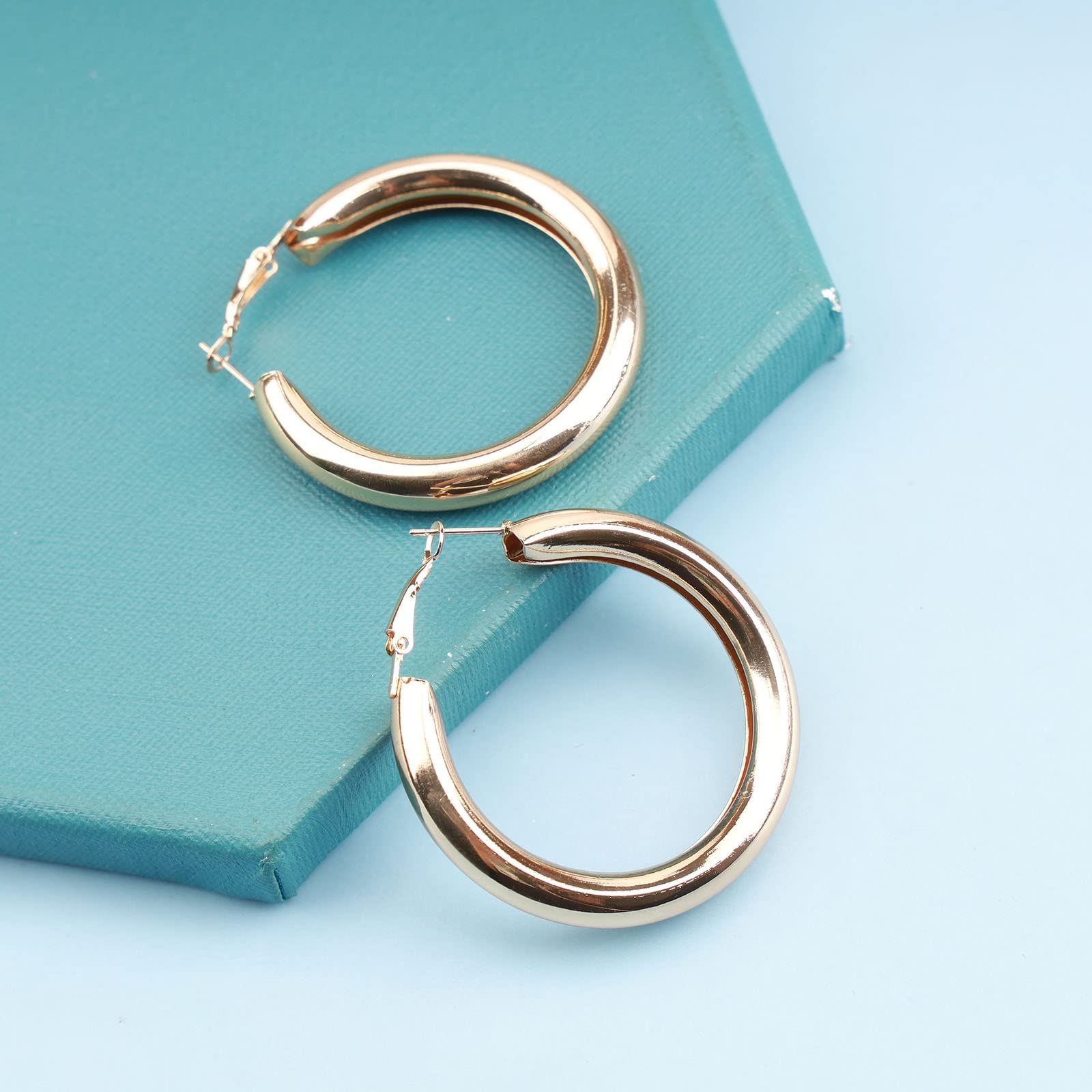 Boho Big Hoop Earrings - 24K Gold Plated Large Circle Earrings for Women | Punk, Vintage & Wedding Jewelry | Perfect for Daily Wear, Parties & Special Occasions