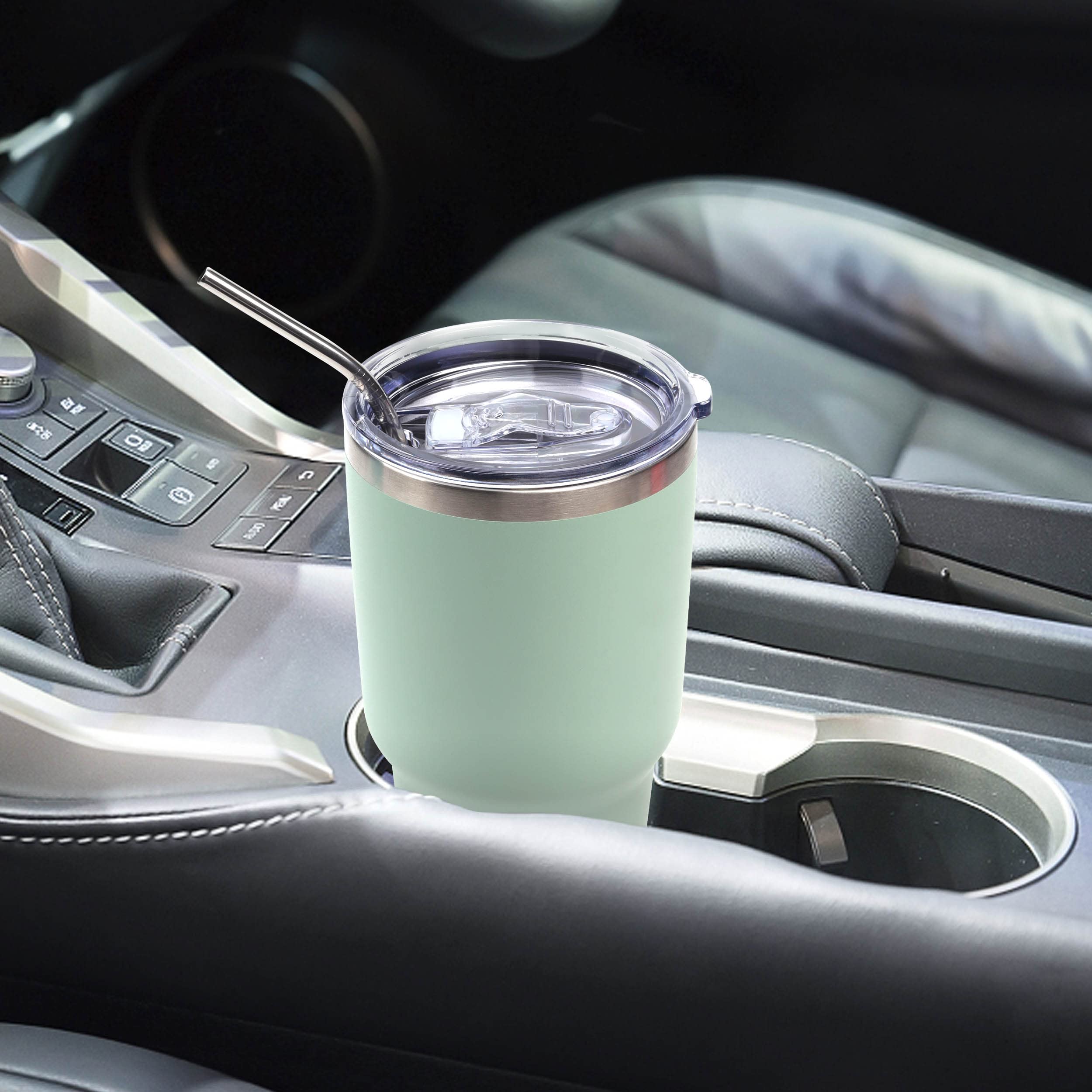 Toopify 30 oz Stainless Steel Insulated Tumbler with Straw Slider Lid - Double Wall Vacuum Travel Mug for Hot & Cold Drinks - Includes Cleaning Brush - Perfect for Office, Gym, Hiking & Road Trips