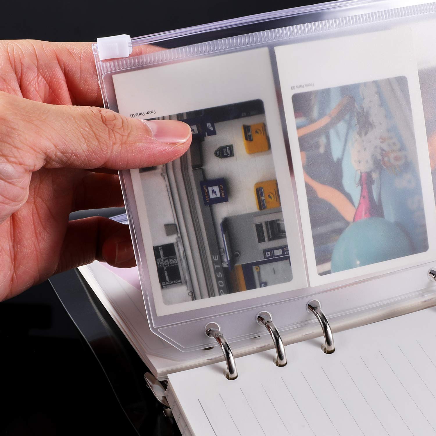 15 Pack A6 Clear Zipper Binder Pockets - 6 Hole PVC Document Envelopes for Budgeting, Filing & Organization | Waterproof Loose Leaf Folders for 6-Ring Binders | Perfect for Cash Envelopes, School Supplies & Office Documents