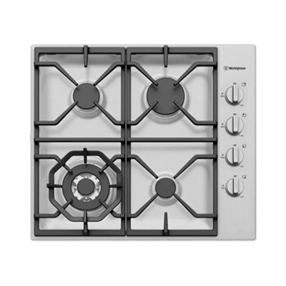 Westinghouse WHG645SB 60cm 4 Burner Stainless Steel Gas Cooktop - Premium Built-in Gas Stove for Modern Kitchens | Perfect for Home Cooking, Entertaining & Professional Chefs