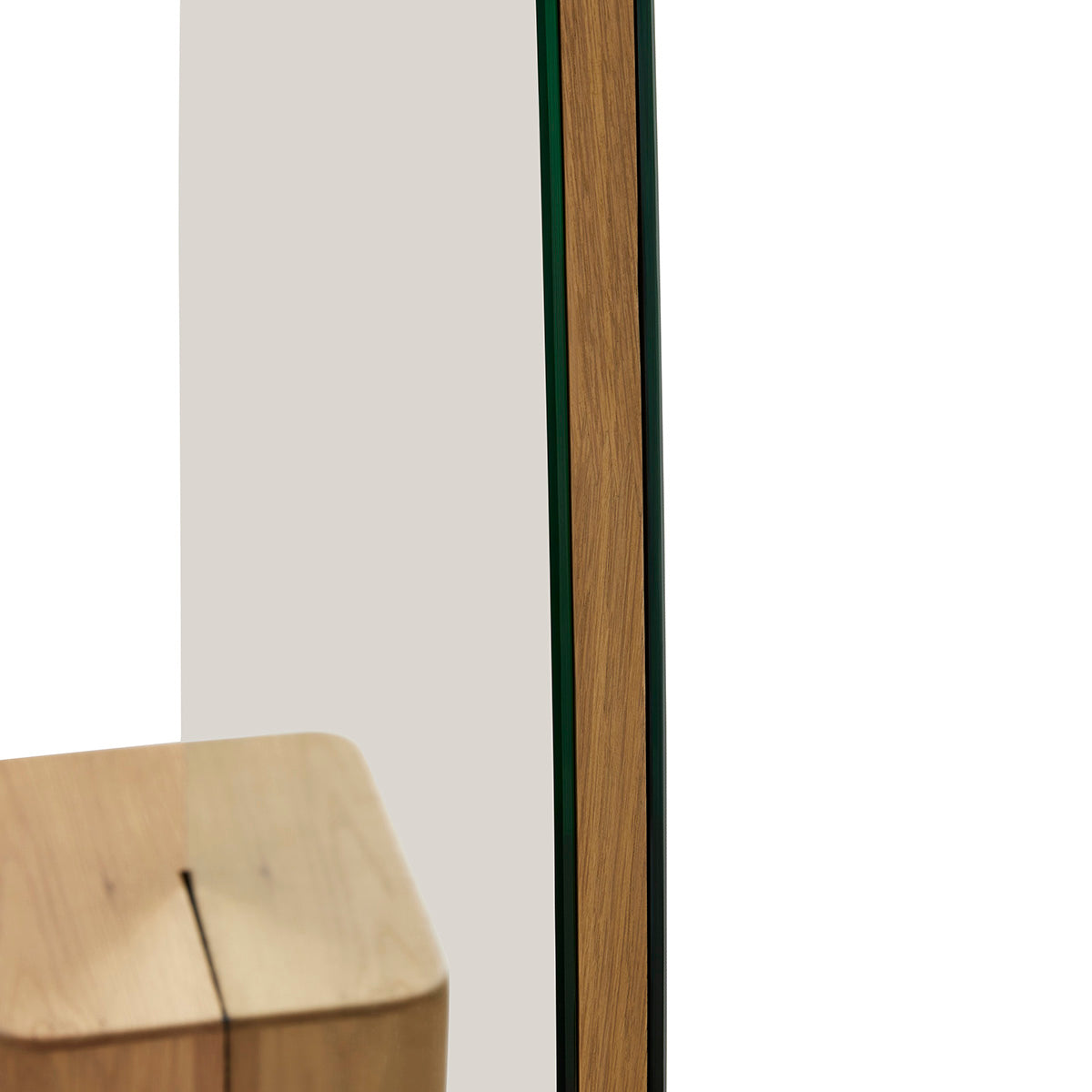 Stylish Oak Block Floor Mirror - Full-Length Standing Mirror for Bedroom, Living Room & Entryway - Modern Home Decor & Vanity Mirror
