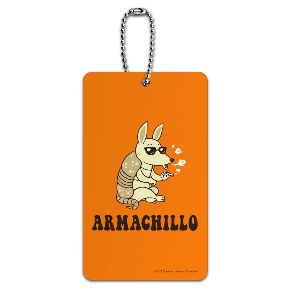 Funny Armadillo Luggage Tag - Durable Suitcase ID Tag with Humorous Armachillo Design - Perfect for Travel, Carry-On Bags, and Vacation Identification