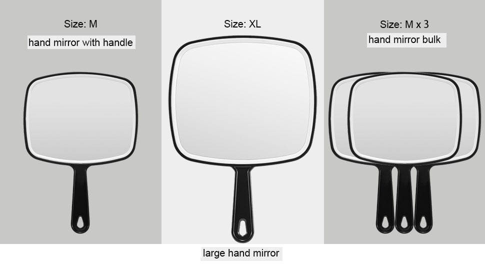 Extra Large Black Handheld Mirror with Handle - 12.4 x 9 Inches (31.5 x 23 cm) - Perfect for Makeup, Hairstyling & Home Decor