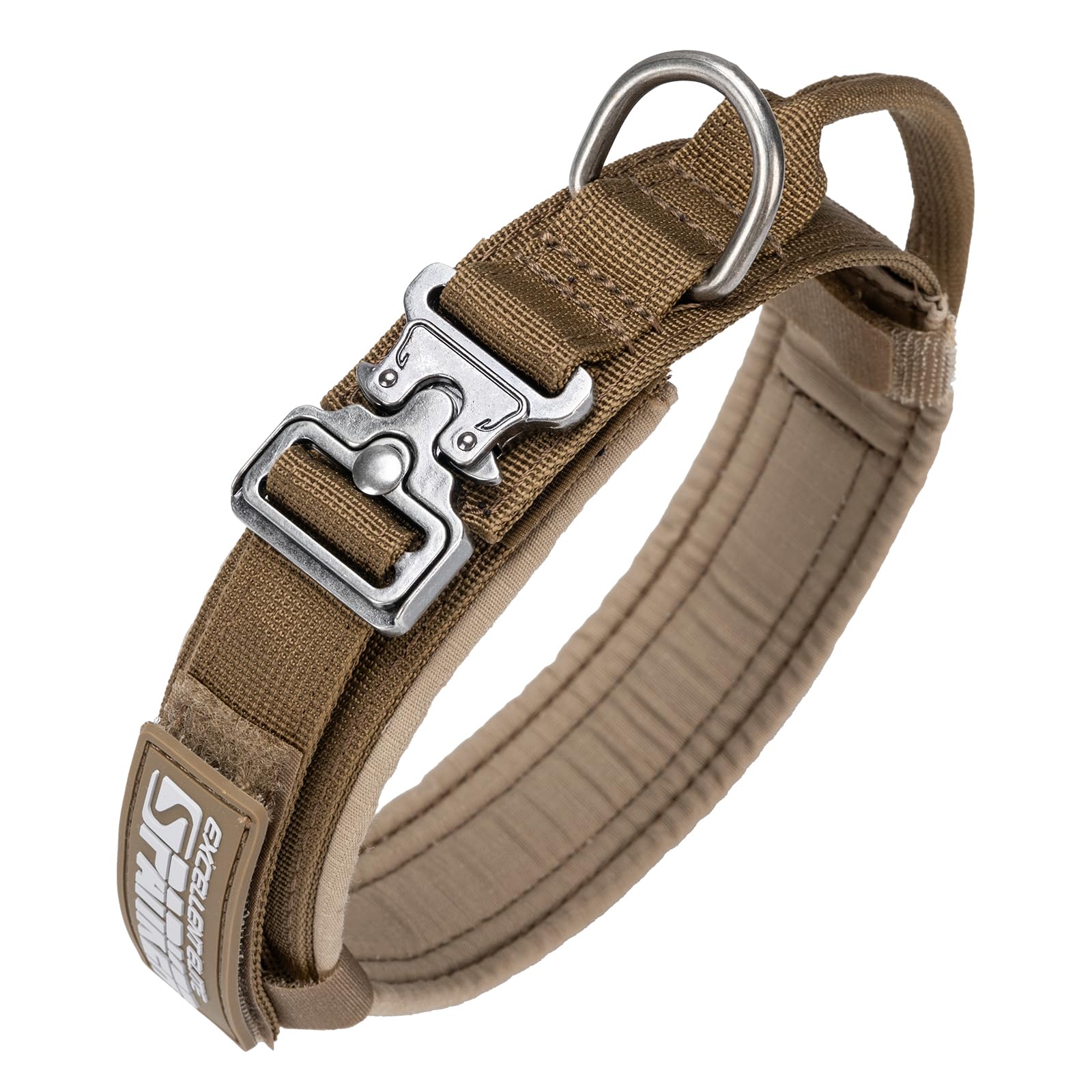 L Size Tactical Dog Collar - Heavy Duty Nylon Adjustable K9 Collar with Bungee Leash for Military & Police Dogs - Perfect for Training, Hiking & Outdoor Adventures