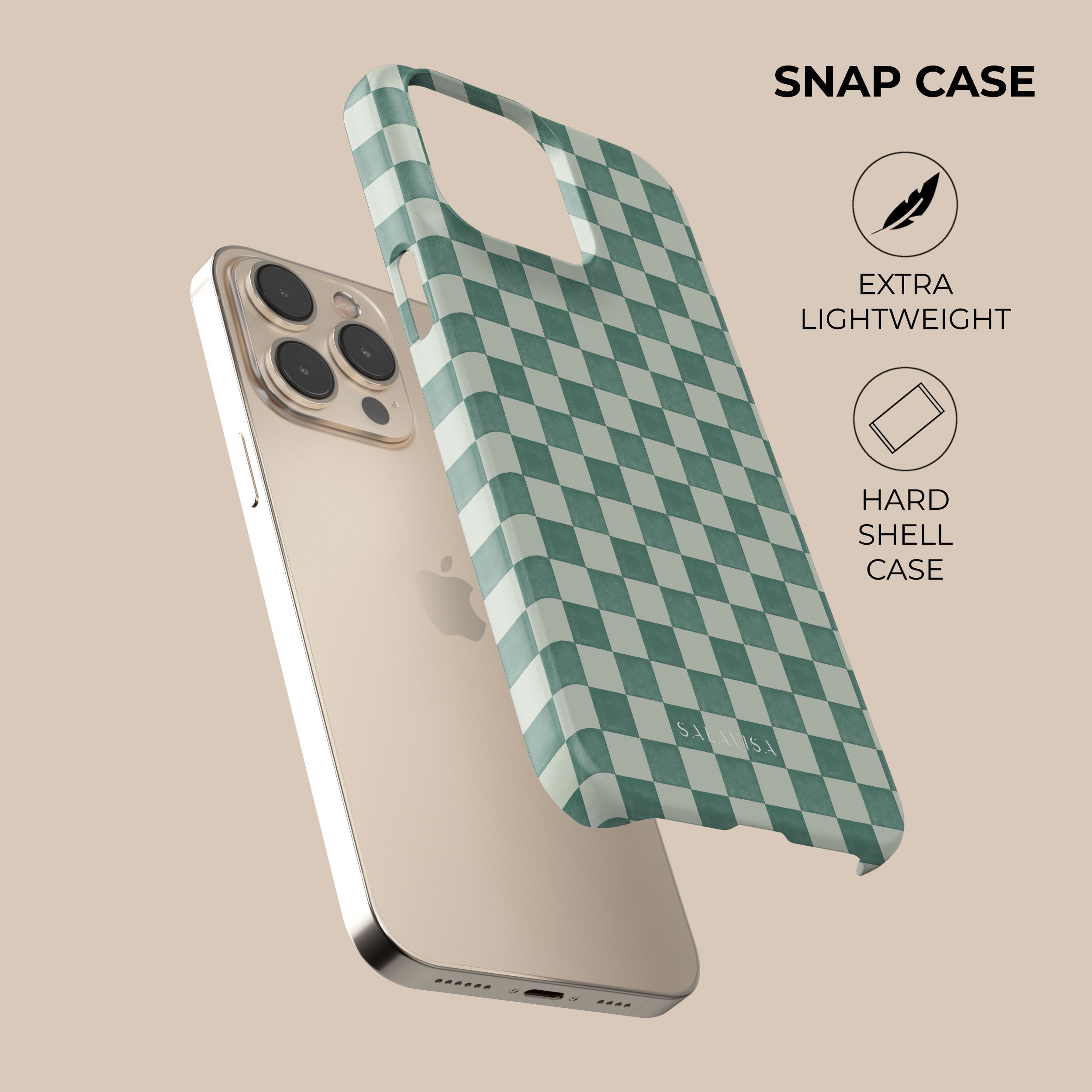 Mint Serenity Phone Case - Slim Protective Cover for iPhone 12/13/14 Pro Max - Soft Matte Finish with Shock Absorption - Perfect for Everyday Use, Travel & Outdoor Activities
