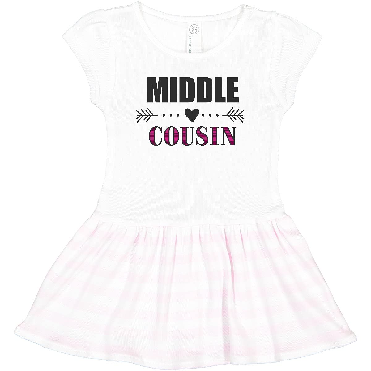 Inktastic Heart Arrow Middle Cousin Toddler Dress - Cute & Comfortable Outfit for Girls, Perfect for Family Gatherings, Birthday Parties & Casual Wear