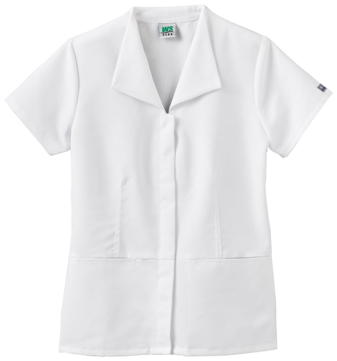 White Swan WS Gear Women's Zip Front Wing Collar Scrub Top - XXX-Large White | Comfortable Medical Uniform for Nurses & Healthcare Professionals | Perfect for Hospitals, Clinics & Long Shifts