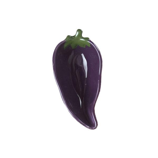 4-Piece Dipping Dish Bowl Set with Chile Peppers Design - Purple Ceramic Appetizer Bowls for Salsa, Guacamole, and Party Snacks