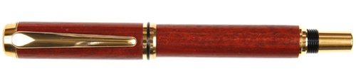 Premium Lanier Baron Fountain Pen - Tennessee Gold Trim with Exotic Bloodwood Barrel - Elegant Writing Instrument for Calligraphy, Journaling & Gifting