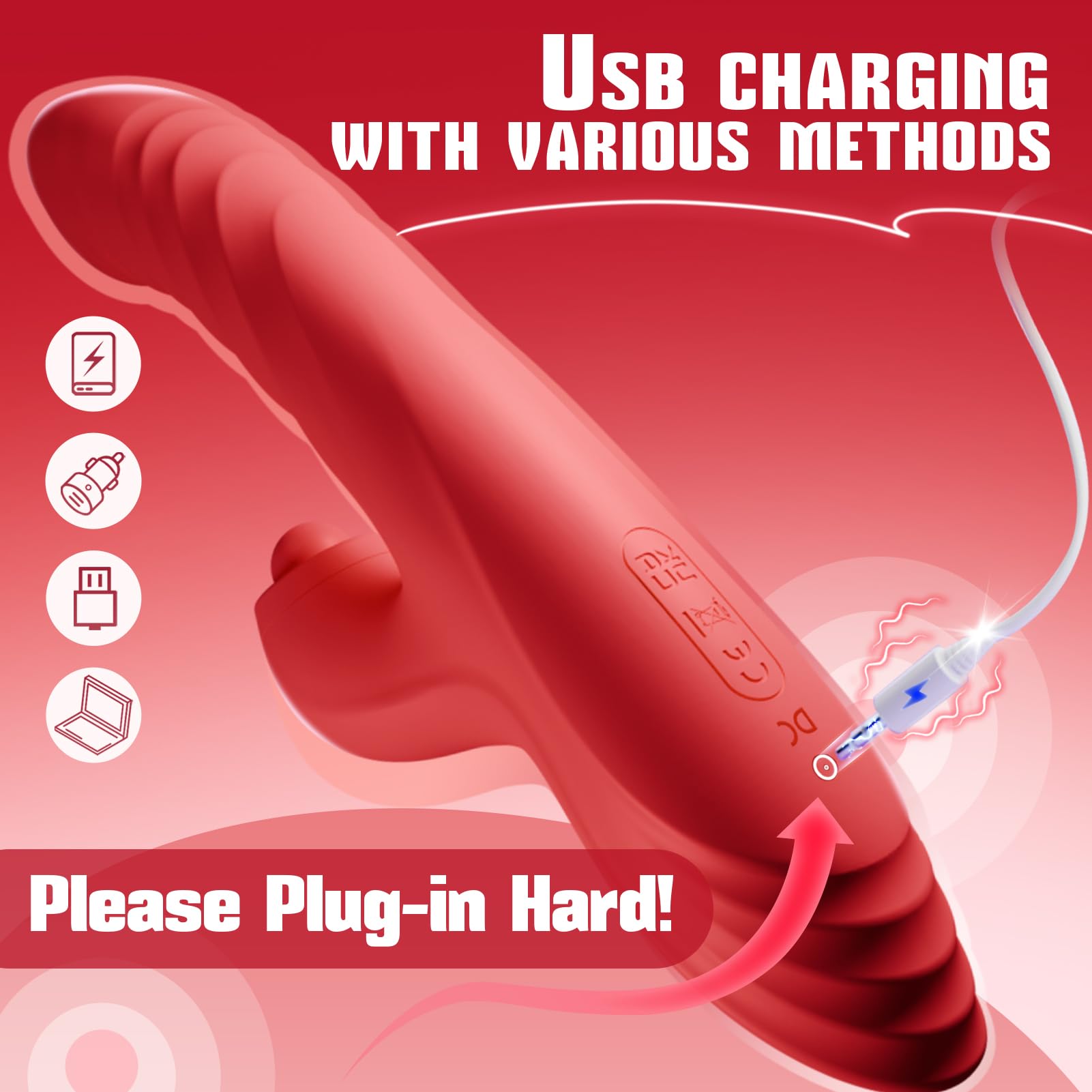Toendi G Spot & Clitoral Stimulator - 10 Vibration Modes & 7 Thrusting Patterns Rabbit Vibrator with Licking Function - Adult Sex Toy for Women & Couples - Perfect for Solo Play, Couples Intimacy & Sensual Exploration