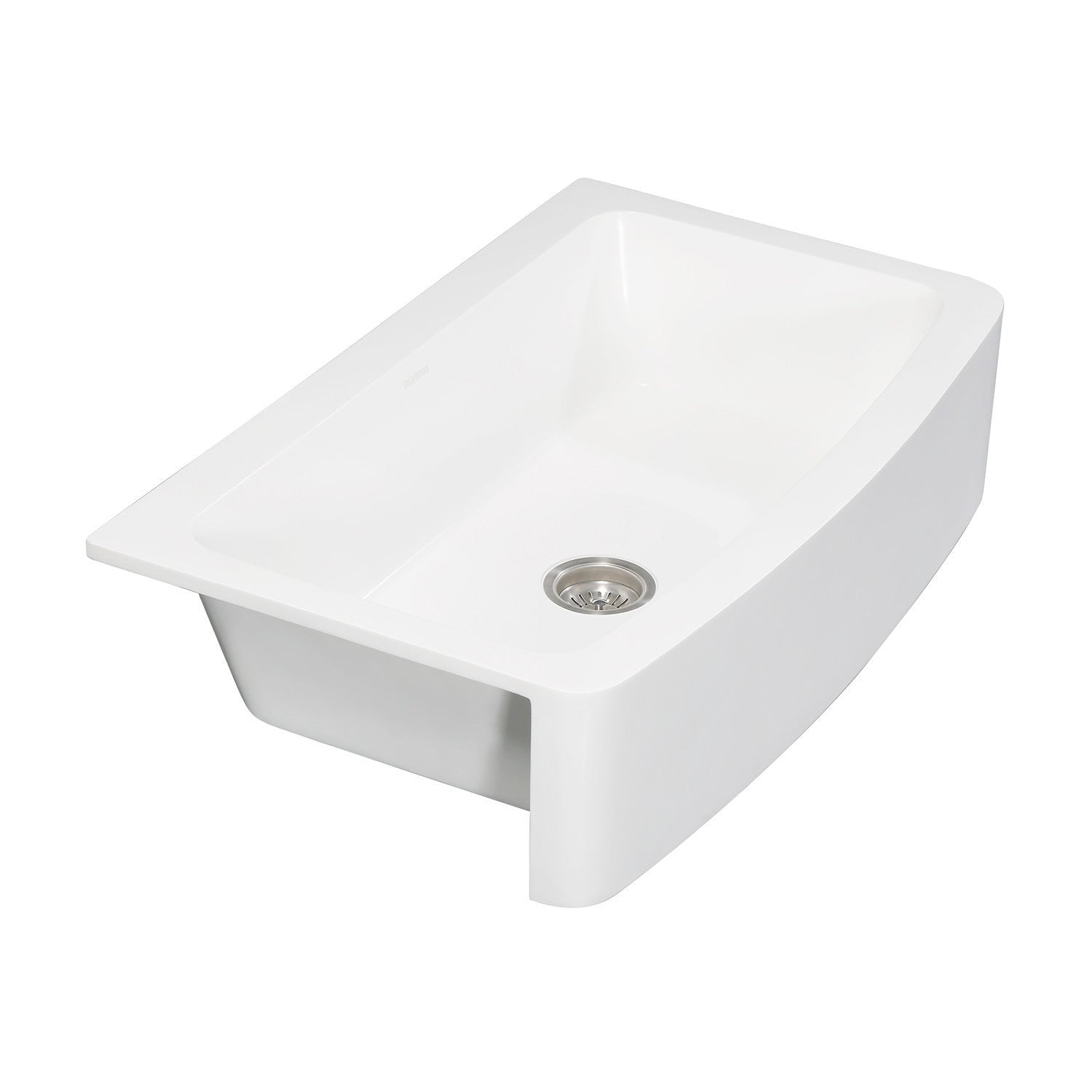 Kingston Brass 36 x 22 Inch Farmhouse Single Bowl Kitchen Sink - Matte White Solid Surface for Modern & Rustic Kitchens
