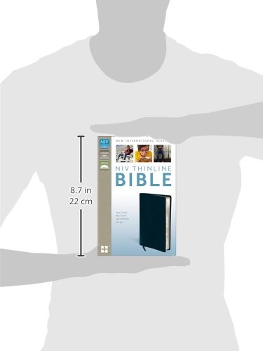 NIV Thinline Bible - Compact Bonded Leather Navy Cover, Red Letter Edition - Perfect for Travel, Church, and Daily Devotions