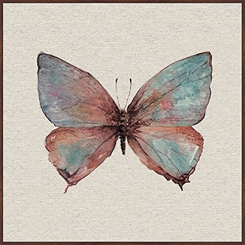 Handmade Watercolor Beauty II Floater Framed Canvas Print 32x32 Inches - Wall Art Decor for Living Room, Bedroom & Office | MARMONT HILL