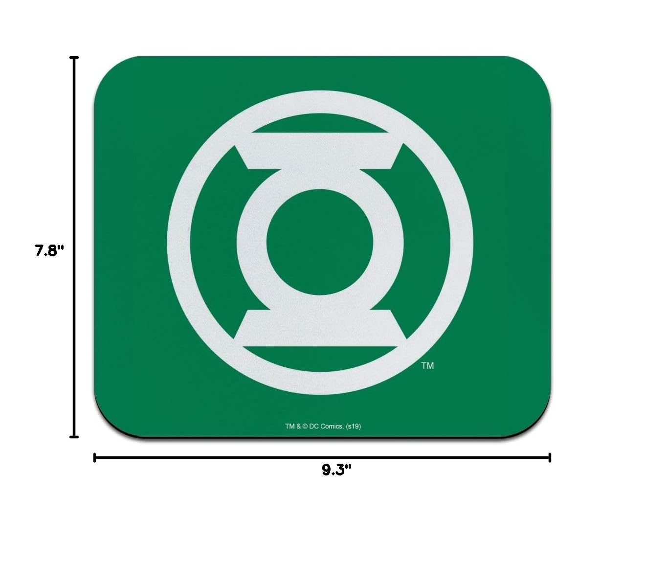 Green Lantern Logo Low Profile Thin Gaming Mouse Pad - Non-Slip Rubber Base for PC, Laptop, Office & Home Use