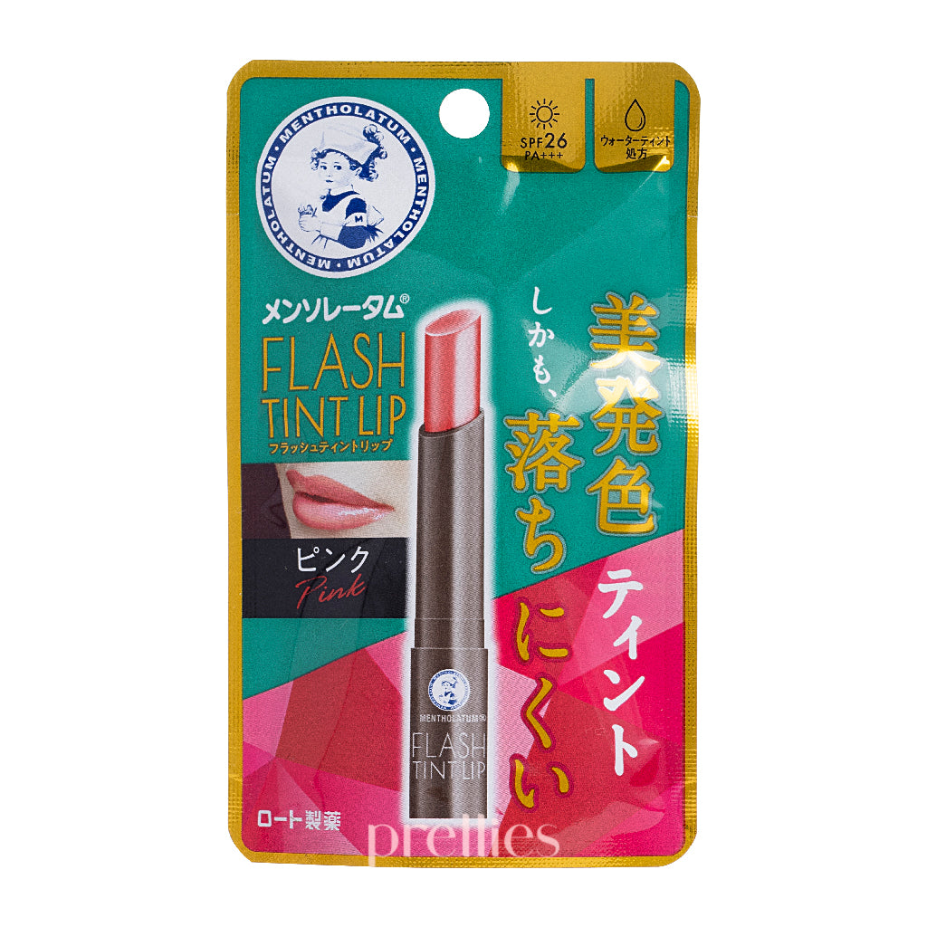 Mentholatum Flash Tint Lip Balm - Pink (2g) | Moisturizing & Color Enhancing Lip Care for Daily Use & On-the-Go Beauty