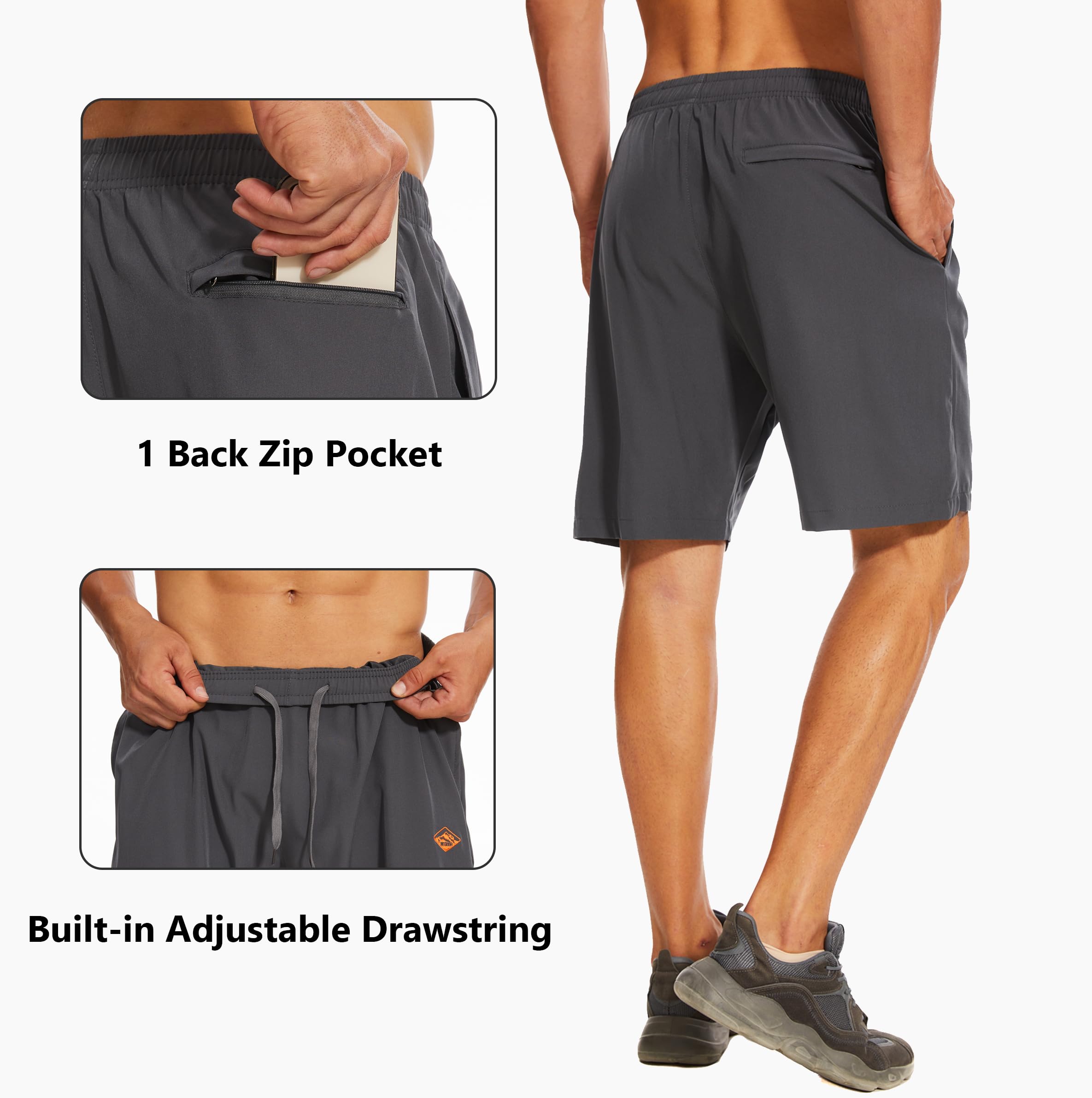 Vcansion Men's Quick Dry Hiking Shorts - Lightweight Outdoor Sports Shorts for Running, Swimming, Skateboarding & Casual Wear | Perfect for Summer Adventures & Beach Activities