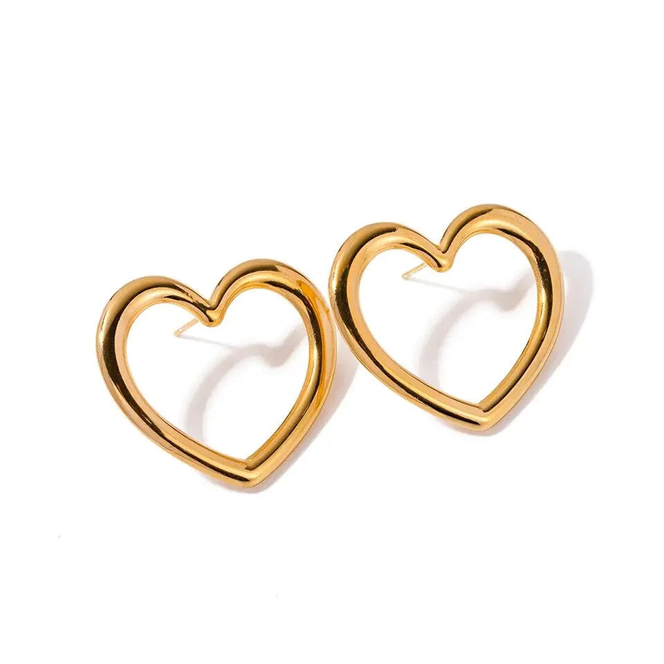 Heart Me Earrings - Gold Plated Dainty Stud Earrings for Women, Perfect for Valentine's Day, Anniversary Gifts & Everyday Wear