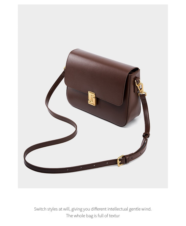 Genuine Leather Shoulder Messenger Bag for Men & Women - Crossbody Underarm Bag with Adjustable Strap - Perfect for Work, Travel & Daily Use