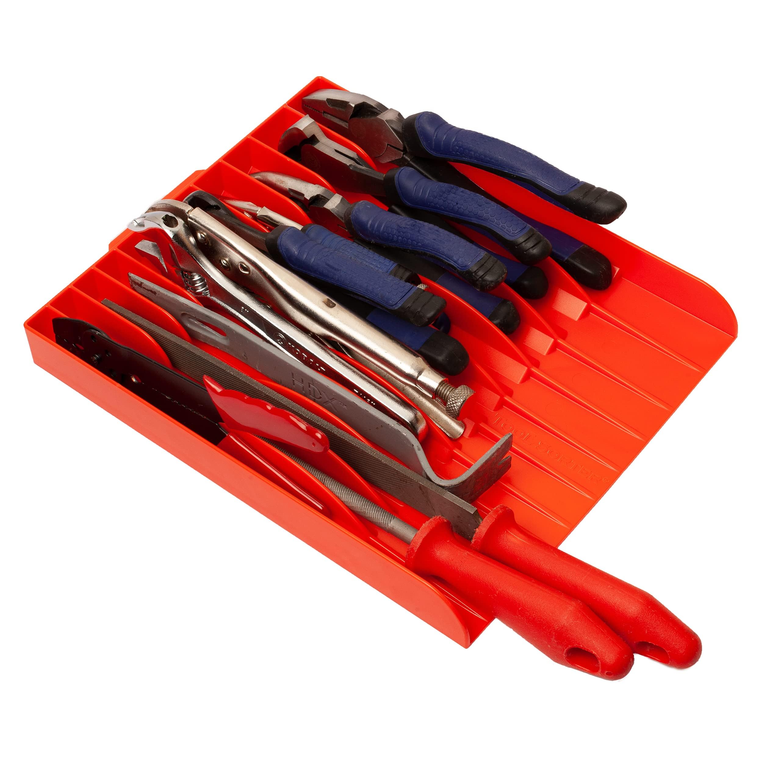 Best Pliers Organizer Tool Box - Heavy Duty Red Tool Storage for Mechanics & DIY - Perfect for Garage, Workshop & Home Use