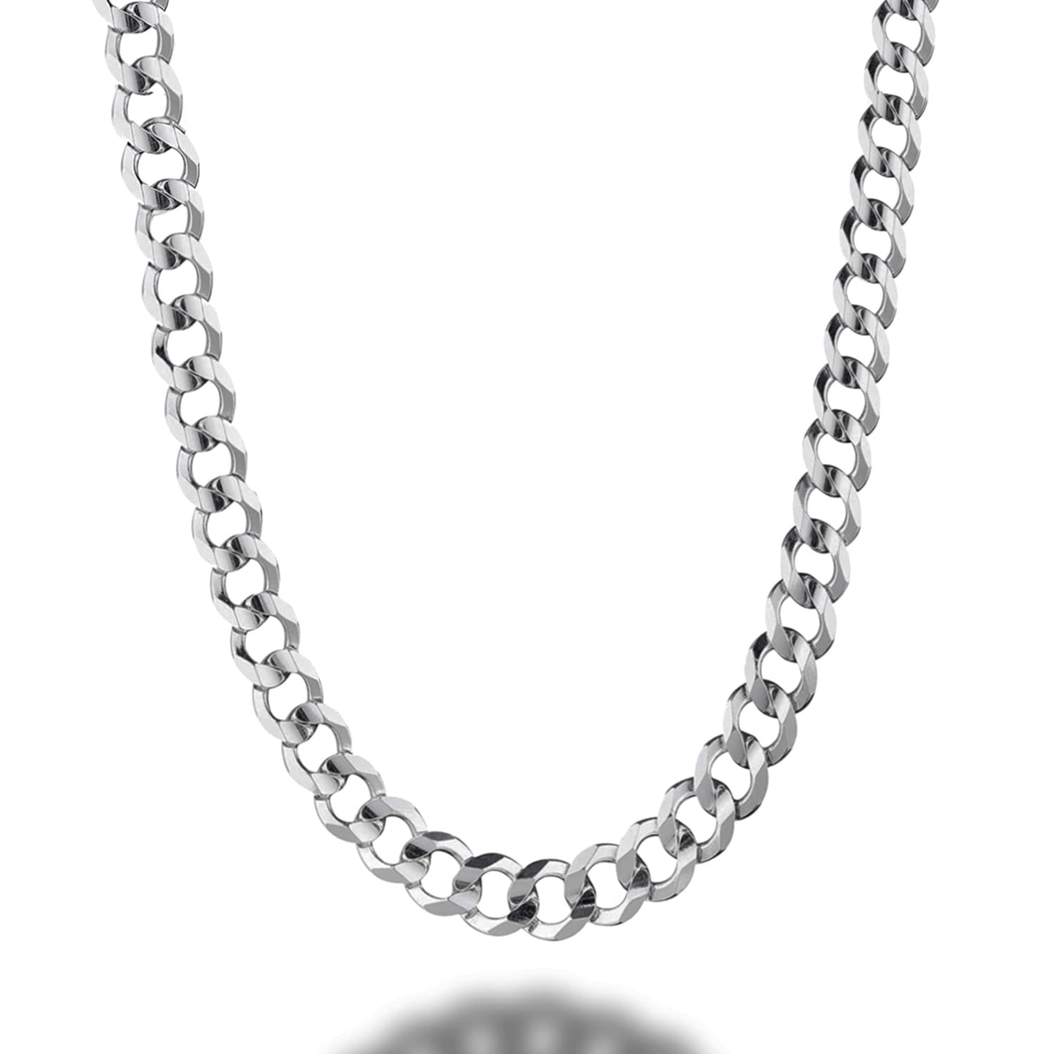 Savlano 925 Sterling Silver 6.5mm Italian Solid Curb Cuban Link Chain Necklace for Men & Women - Made in Italy with Gift Box - Perfect for Gifts, Anniversaries, Weddings & Everyday Fashion