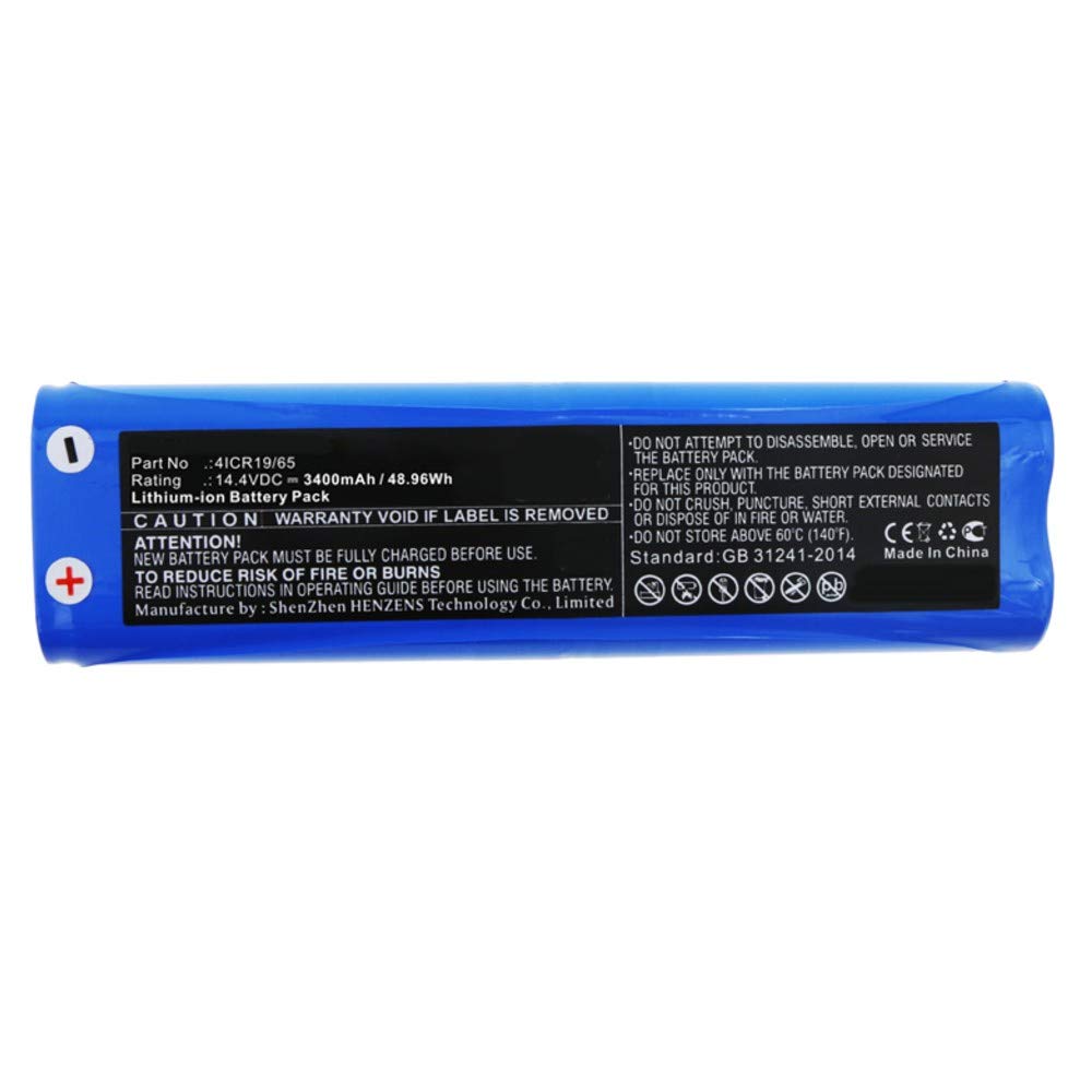 Synergy Digital 14.4V 3400mAh Li-ion Replacement Vacuum Cleaner Battery - Compatible with Bissell 4ICR19/65 Models - Perfect for Home Cleaning, Pet Hair Removal & Car Detailing