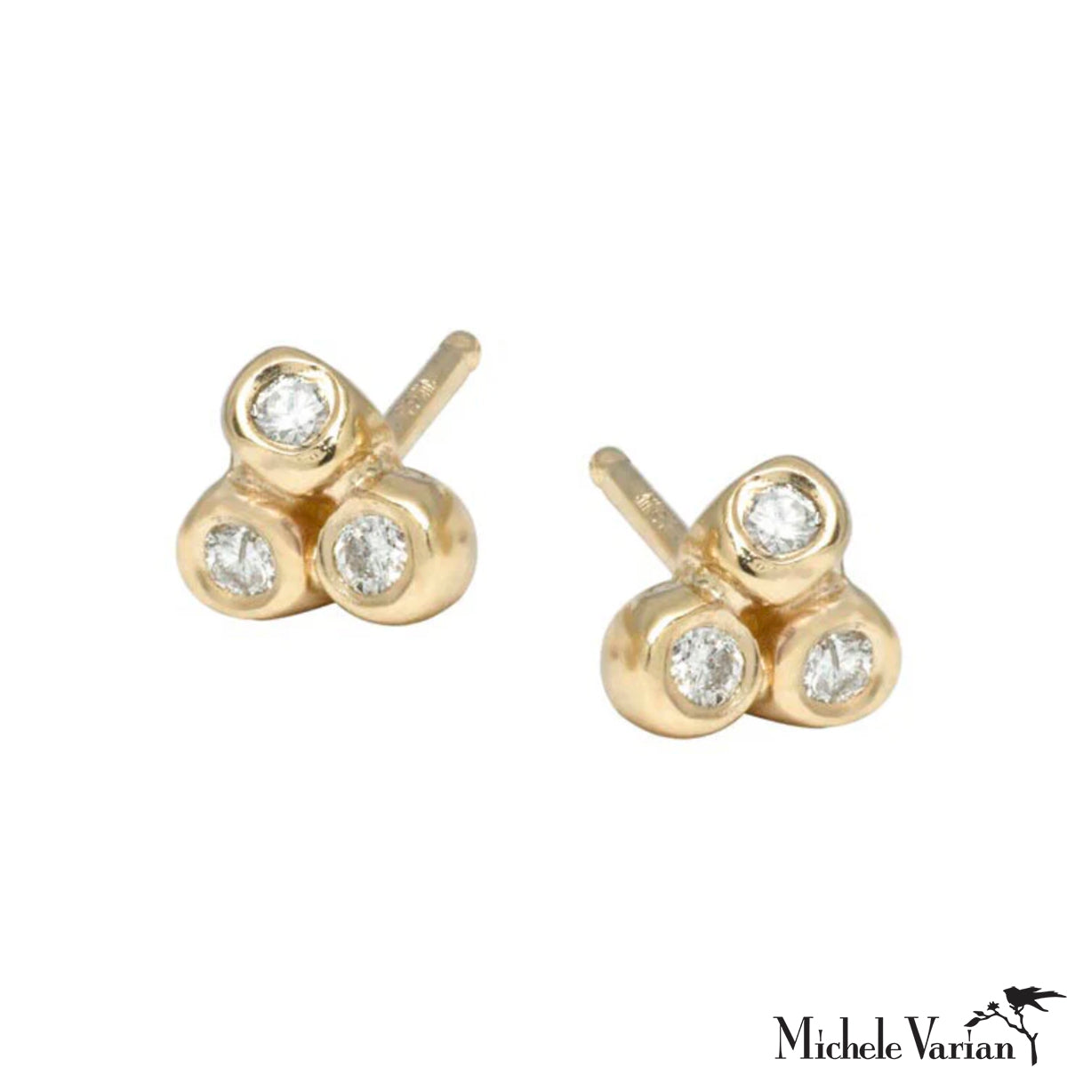 Anemone Diamond Cluster Stud Earrings - 14K Gold Flower Design Earrings for Women, Perfect for Weddings, Parties & Special Occasions