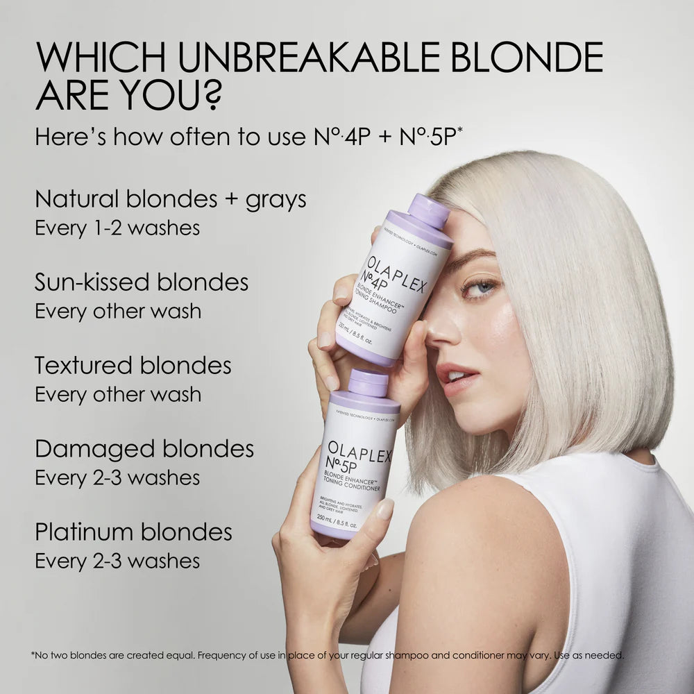 Olaplex No.5P Blonde Enhancer Toning Conditioner for Bleached & Highlighted Hair - Purple Shampoo to Neutralize Brassiness & Brighten Blonde Hair - Perfect for Salon & Home Hair Care
