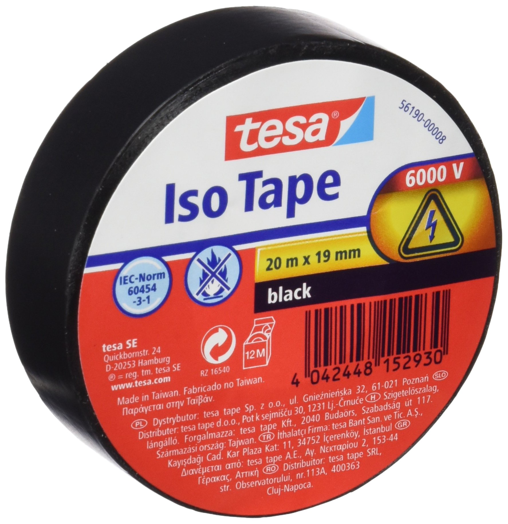 Premium tesa Electrical Insulating Tape - High-Quality PVC Tape for Wire Harnessing, Cable Wrapping & DIY Electrical Projects