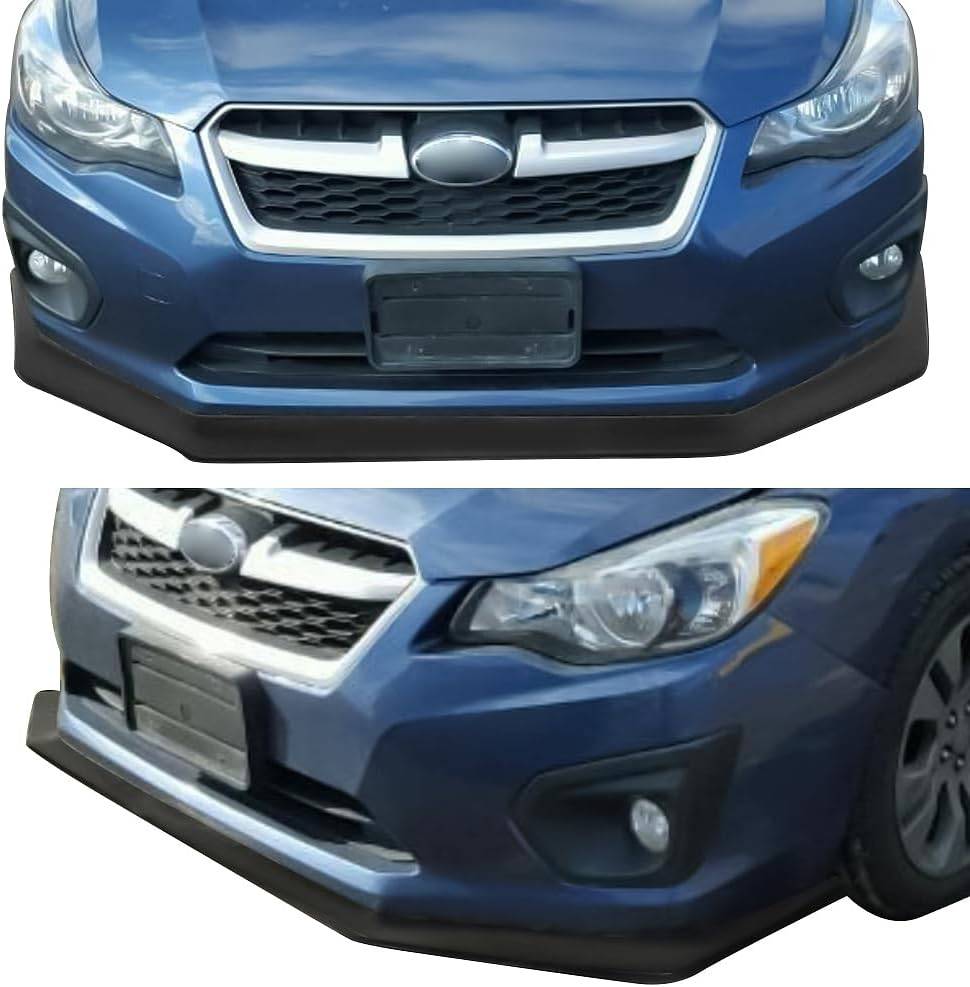 IKON V6 Style Front Bumper Lip for 2012-2014 Subaru Impreza | Unpainted PU Material | Enhances Aerodynamics & Sporty Look | Perfect for Car Enthusiasts & Street Racing
