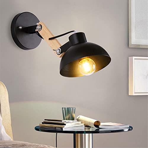 Adjustable Wooden LED Wall Lamp for Reading & Study - Modern Home Office Decor - No Bulb Included - Perfect for Bedroom, Living Room, and Library Lighting
