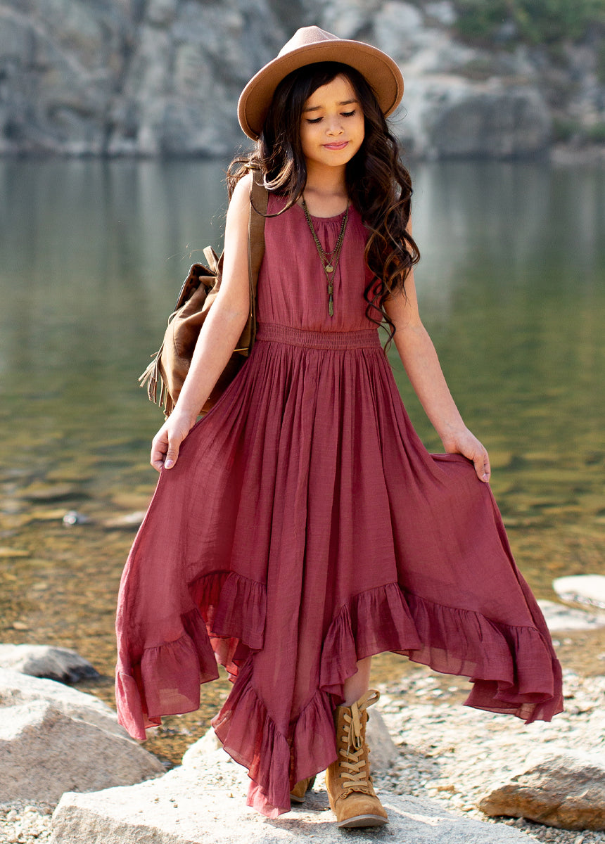 Gemma Dress in Mesa Rose - Flowy Boho Maxi Dress for Women | Perfect for Beach Vacations, Summer Weddings & Casual Outings