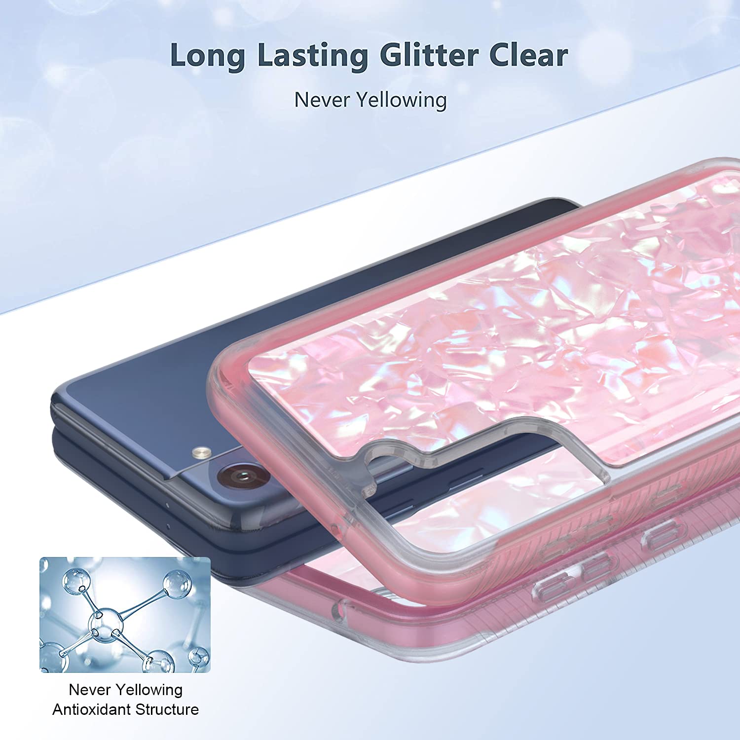 Rosebono Samsung Galaxy A03S Case - Shockproof Hybrid Protective Cover with Stylish Graphic Design (Pink) - Perfect for Everyday Use, Travel & Outdoor Activities