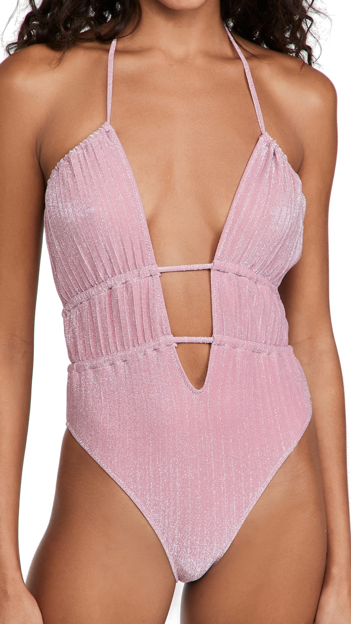 Ramy Brook Women's Knit Marta One Piece Swimsuit - Pink, Size S - Stylish & Comfortable One-Piece Bathing Suit for Beach, Pool & Vacation
