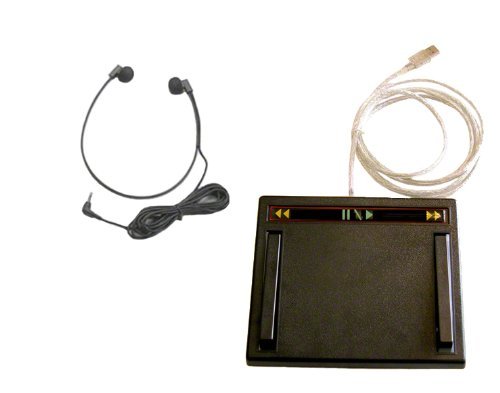 USB Transcription Foot Pedal with 3 Functions & 3.5mm Headset - Hands-Free Audio Control for Medical, Legal, and Transcription Work