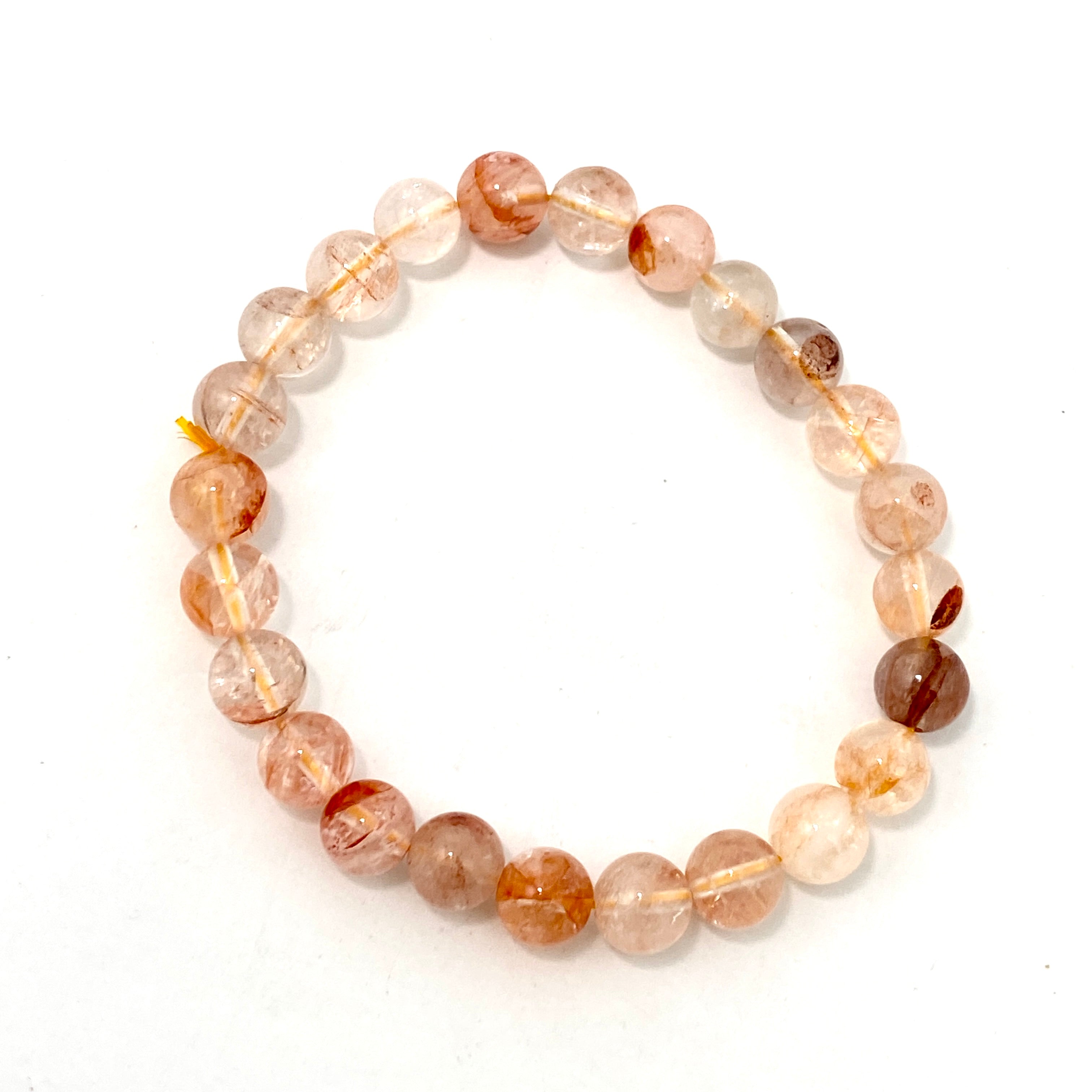 Red Hematoid Fire Quartz & Gold Hematoid Quartz Golden Healer Bracelet - Natural Crystal Healing Jewelry for Energy Balance & Chakra Alignment - Perfect for Meditation, Yoga & Spiritual Wellness