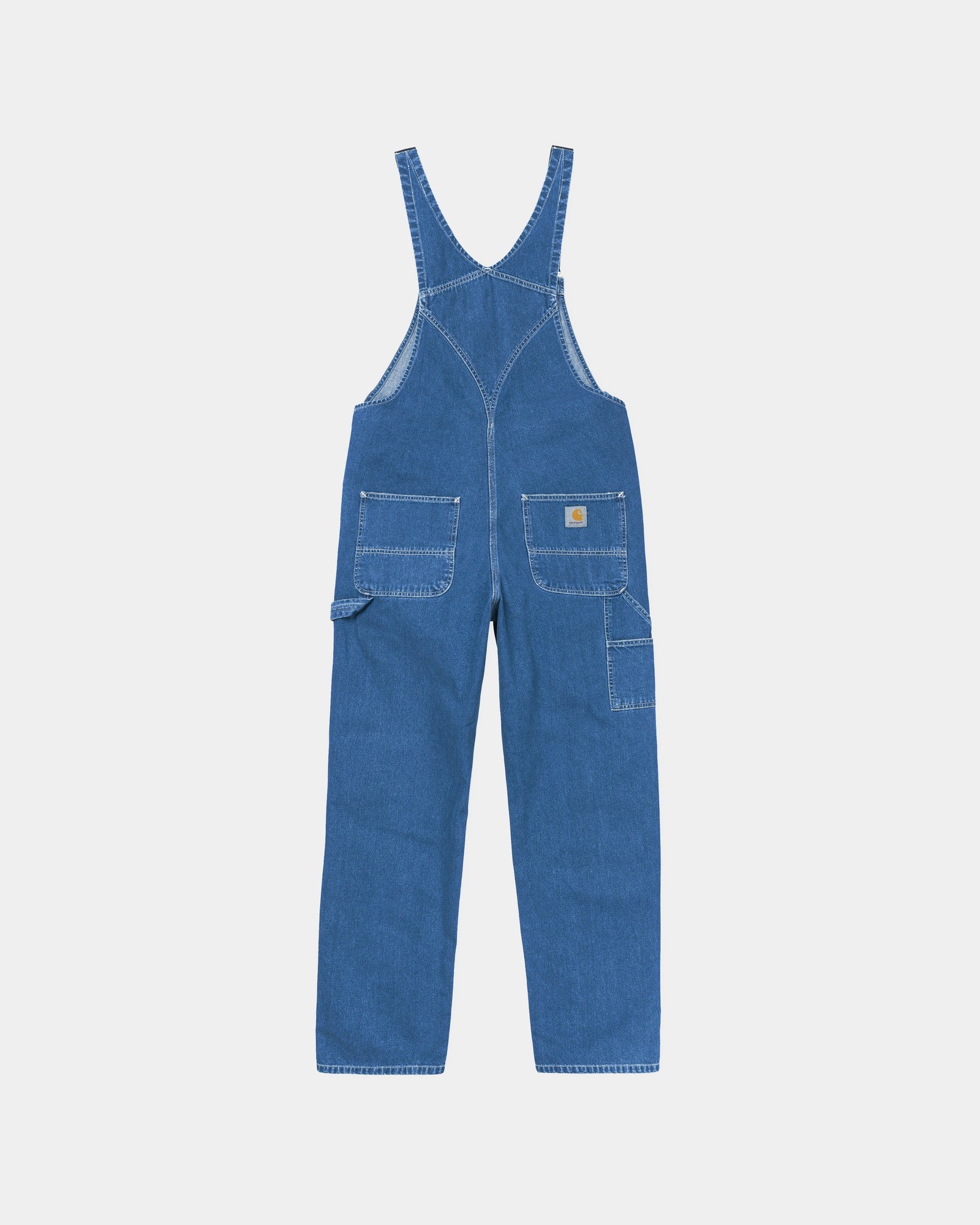 Men's Denim Bib Overalls - Stone Washed Blue Jeans for Work, Farming & Outdoor Activities