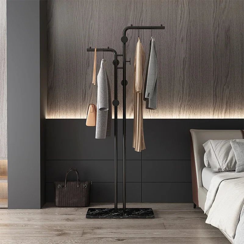Minimalist Rod Clothes Coat Hanging Rail Rack - Space Saving Closet Organizer for Bedroom, Closet & Laundry Room