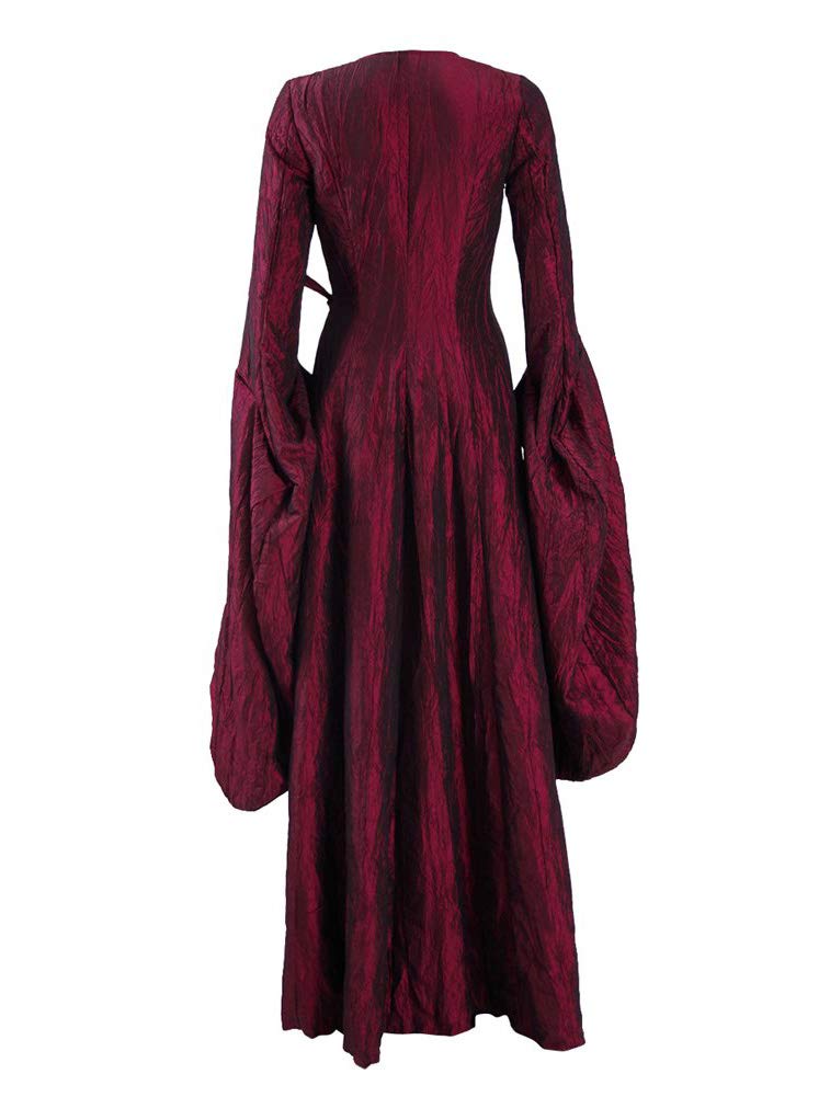 Melisandre Cosplay Costume Red Long Dress with Necklace - Women's Game of Thrones Halloween Outfit for Parties & Conventions