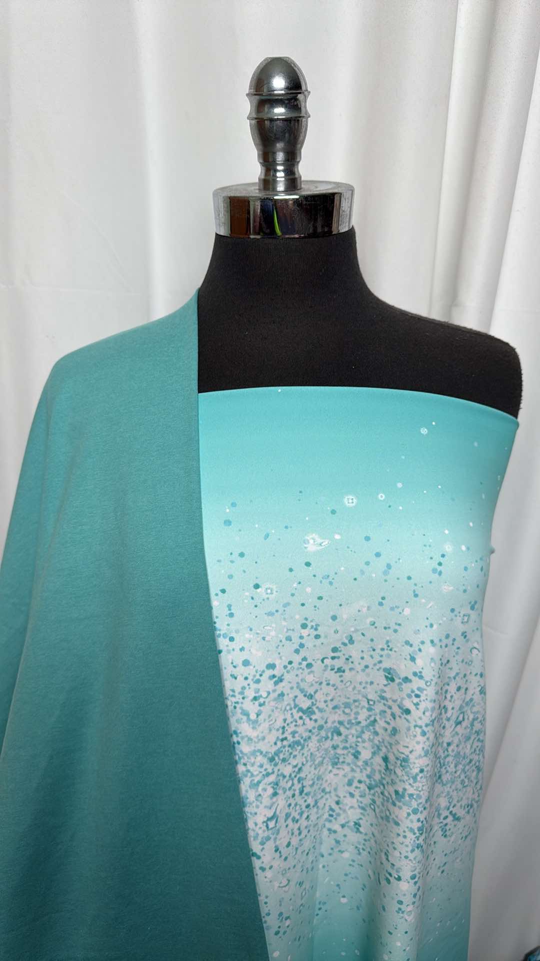 2 Yards Ombre Single Brushed Polyester Fabric & 1.5 Yards Aqua Peached Polyester Fabric Bundle - Small Flaw (A27132) | Perfect for DIY Crafts, Quilting, and Home Decor Projects