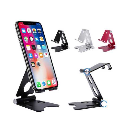 Bakeey Adjustable Aluminum Alloy Phone Stand - Anti-Slip Desktop Holder for iPhone, Samsung, iPad - Perfect for Work, Study & Video Calls