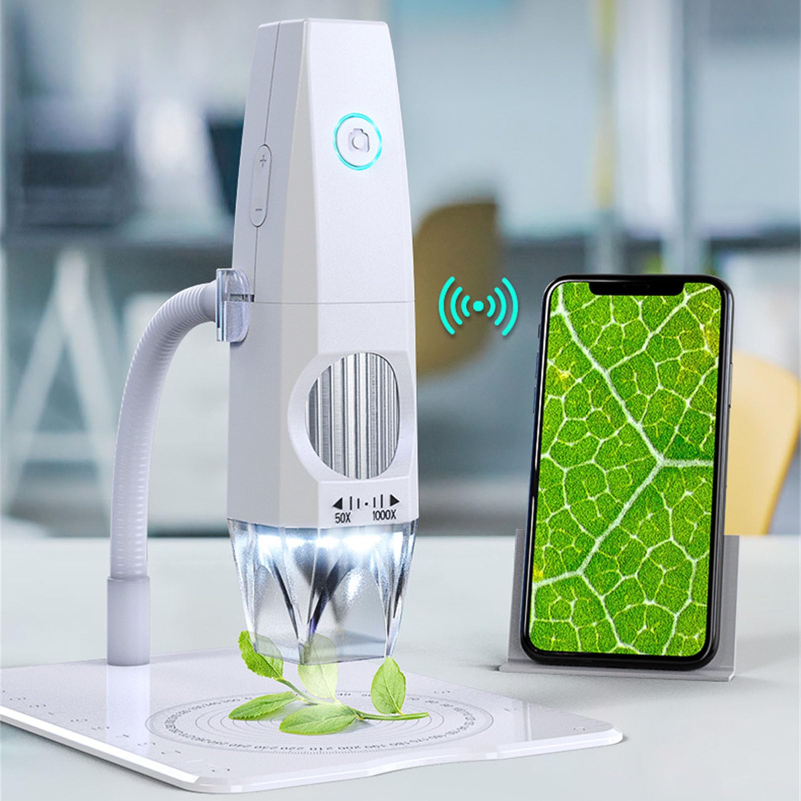 HD 1080P USB Digital Microscope - 50X to 1000X Magnification Wireless Microscope with Stand for Smartphone, PC & Laptop - Perfect for Coin Collecting, Jewelry Inspection & Science Education