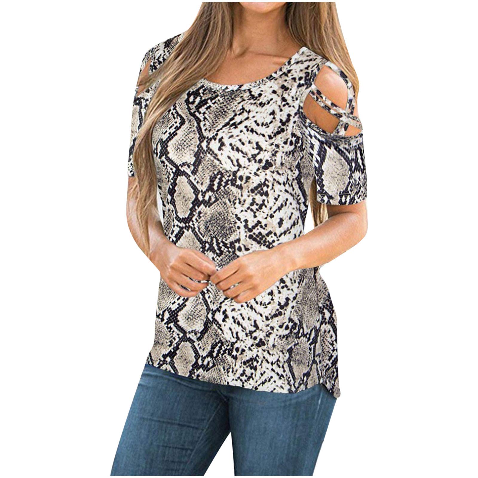 Women's Floral Printed Short Sleeve Round Neck Blouse - Casual Graphic Tee for Women | Perfect for Summer Outfits, Beach Wear & Daily Fashion