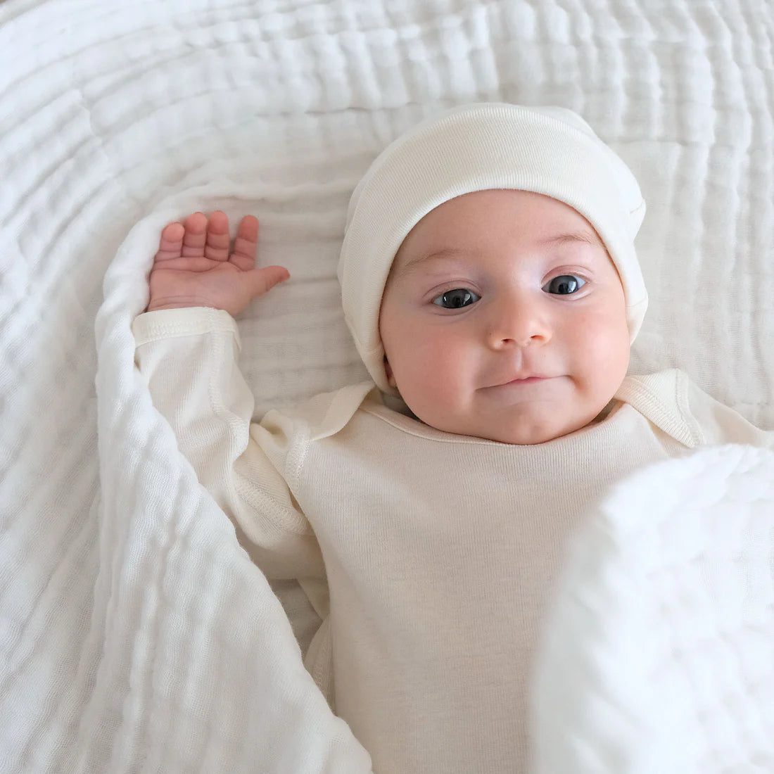 Fibre For Good Undyed Organic Cotton Muslin Wrap - Soft Baby Swaddle Blanket for Newborns, Nursing Cover & Stroller Blanket