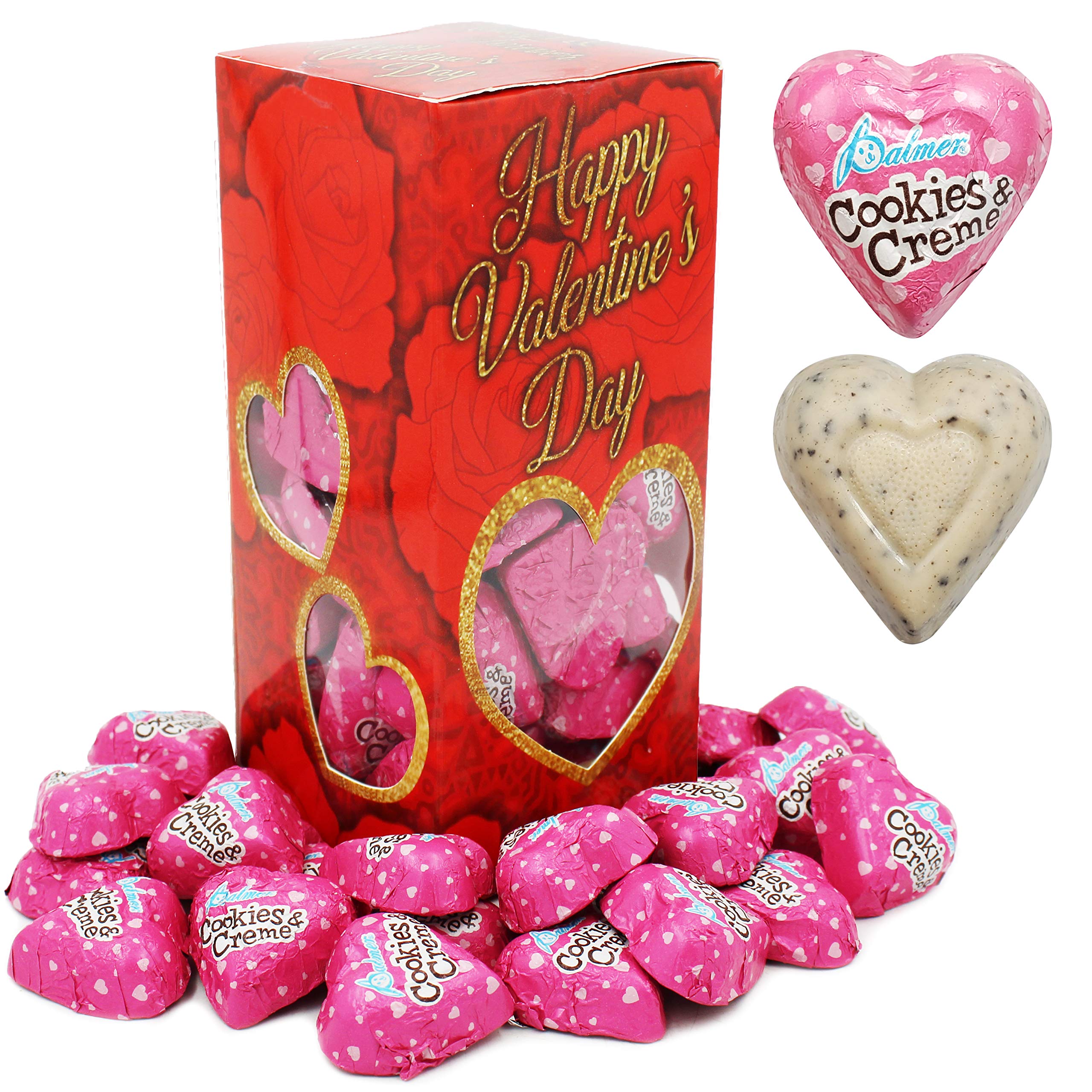 Fruidles Valentine's Milk Chocolate Cookies & Cream Hearts - Individually Wrapped Kosher Dairy Treats (40 Count, 1 LB) - Perfect for Valentine's Day Gifts, Party Favors & Romantic Celebrations