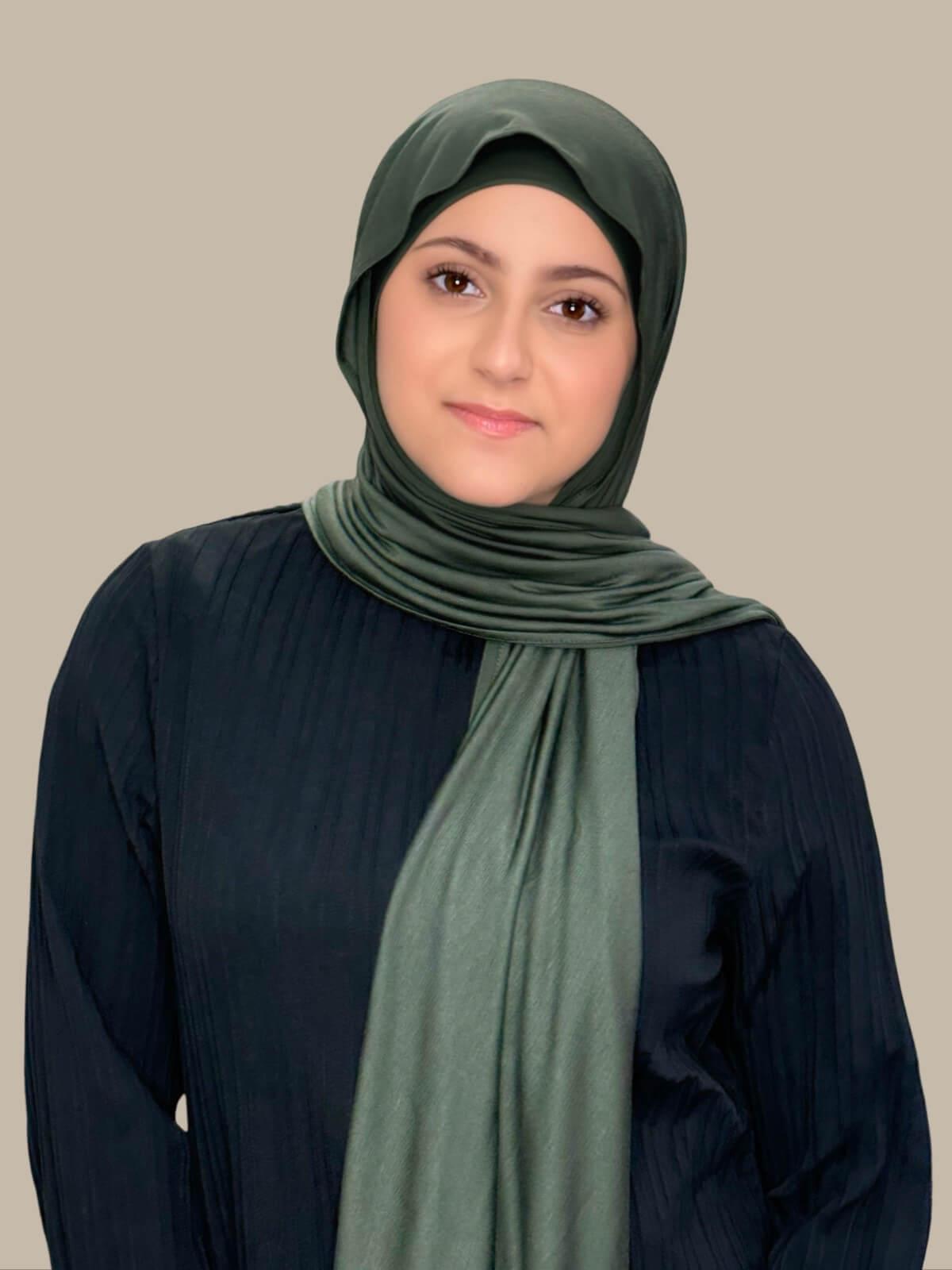 Stylish Modish Girl Premium Jersey Hijab in Army Green - Perfect for Everyday Wear, Work, and Special Occasions