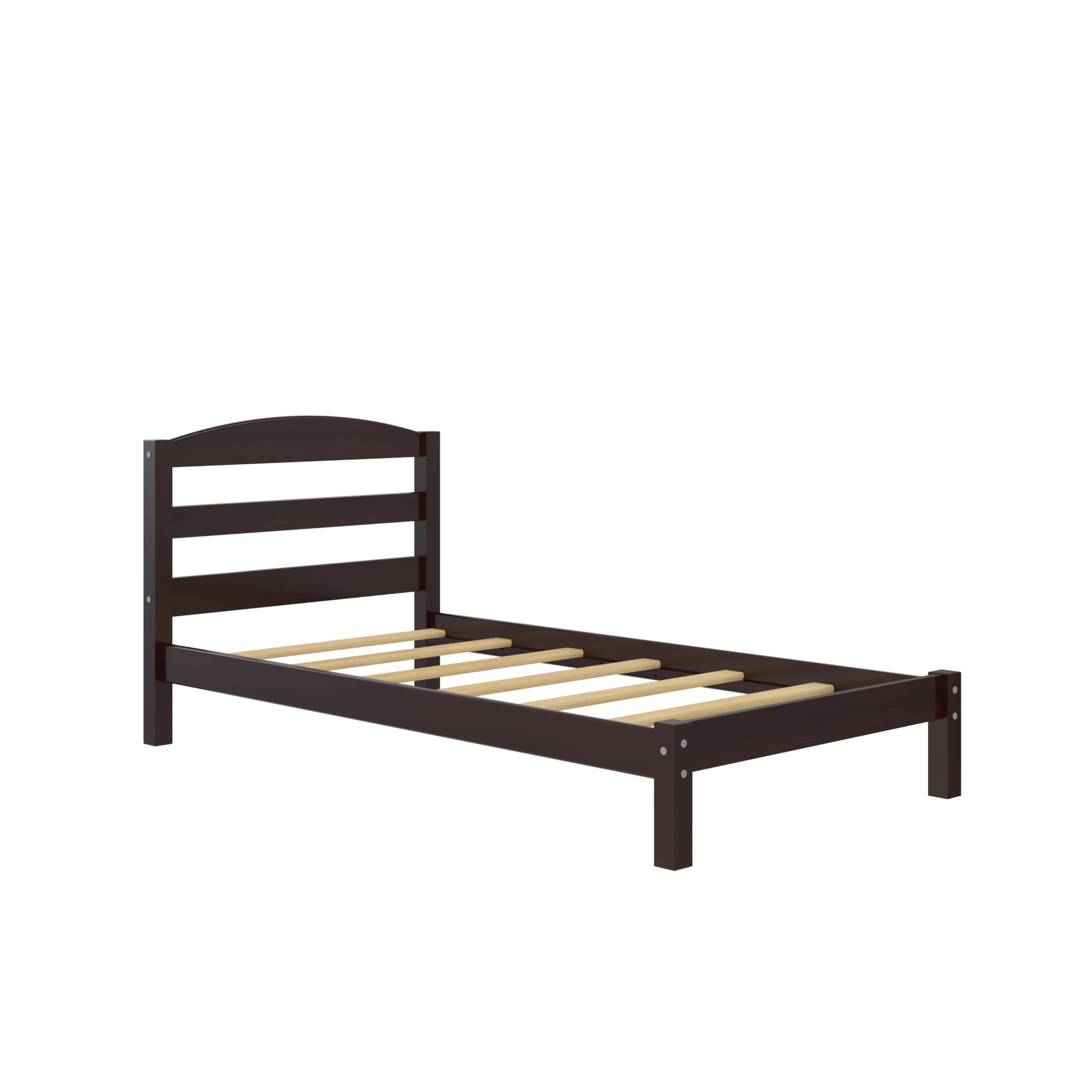DHP Braylon Twin Bed Frame - Minimalist Wooden Bed with Espresso Finish - Sturdy Solid Wood Construction - Perfect for Kids Rooms, Guest Bedrooms & Small Spaces