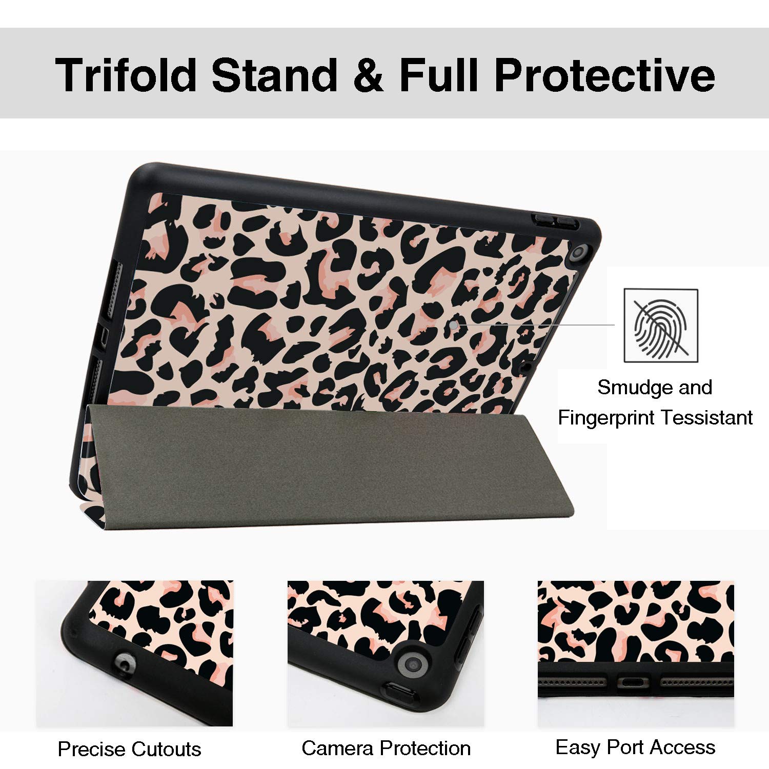 Shockproof Leopard Print iPad Case for 9th/8th/7th Gen 10.2