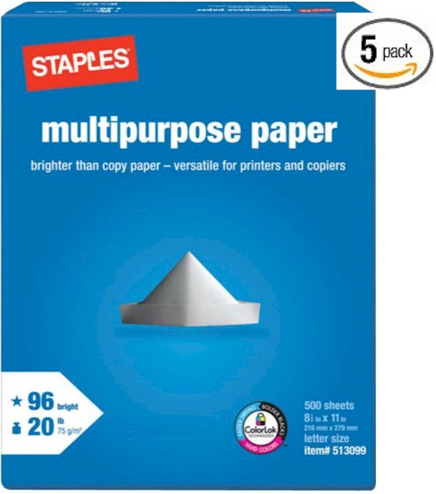 Premium Staples Multipurpose Copy & Printer Paper - 8.5
