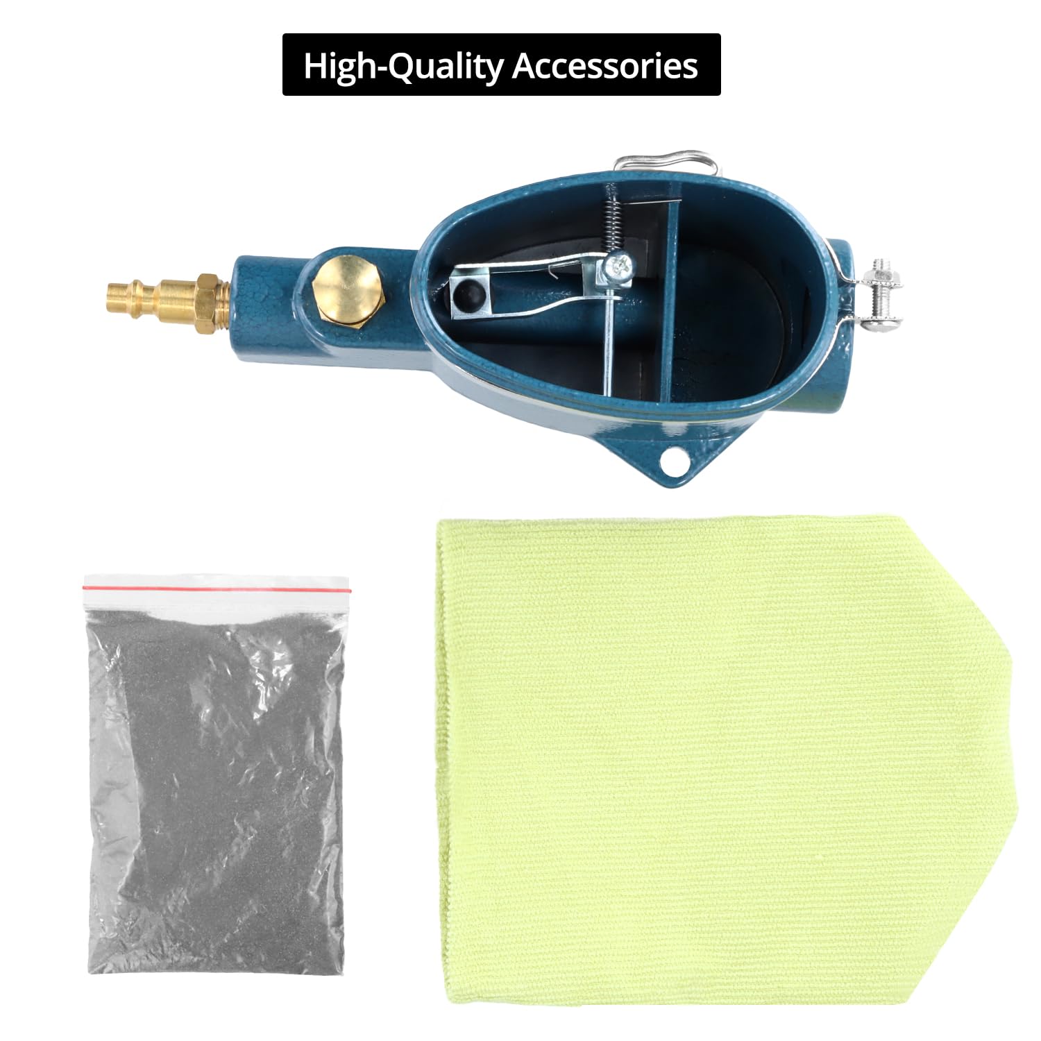 QWORK Pneumatic Spark Plug Cleaner – High-Efficiency Air Sandblaster Tool Kit with Abrasive Material & Fabric Cleaner Bag – Perfect for Automotive Repair, Engine Maintenance & DIY Mechanics